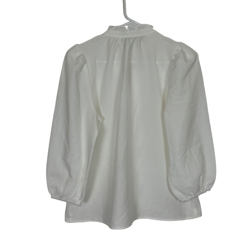 Victorian Ruffle Lace Blouse S White Romantic Cottagecore Prairie Top Peasant - Picture 4 of 13